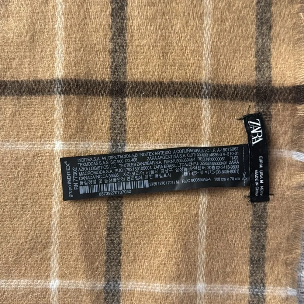 🆕 NWOT Women's Zara Plaid Blanket Scarf